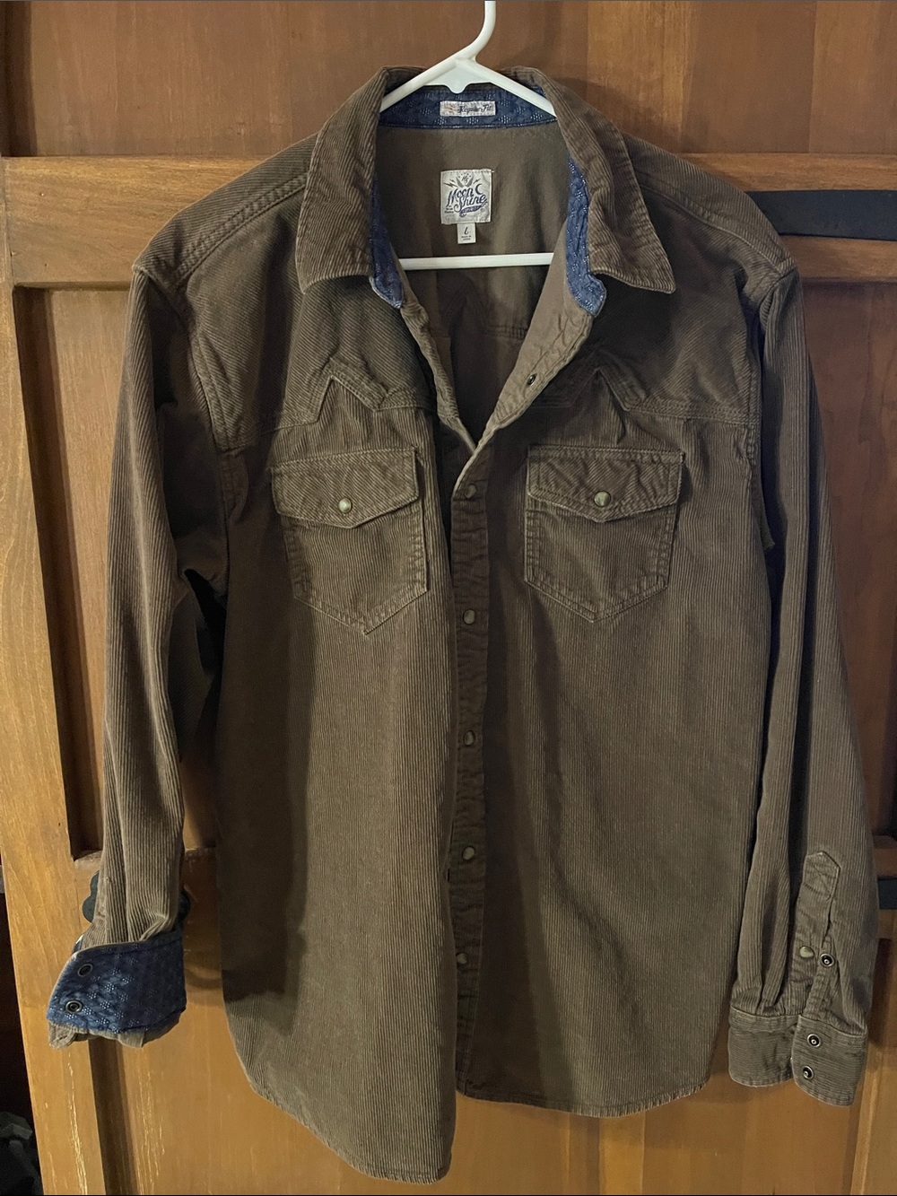 Men's Brown Corduroy Button-Down Shirt or Jacket- Casual Long Sleeve